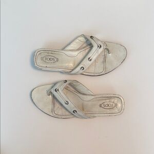 Tod's Women's Cream Slide Sandals